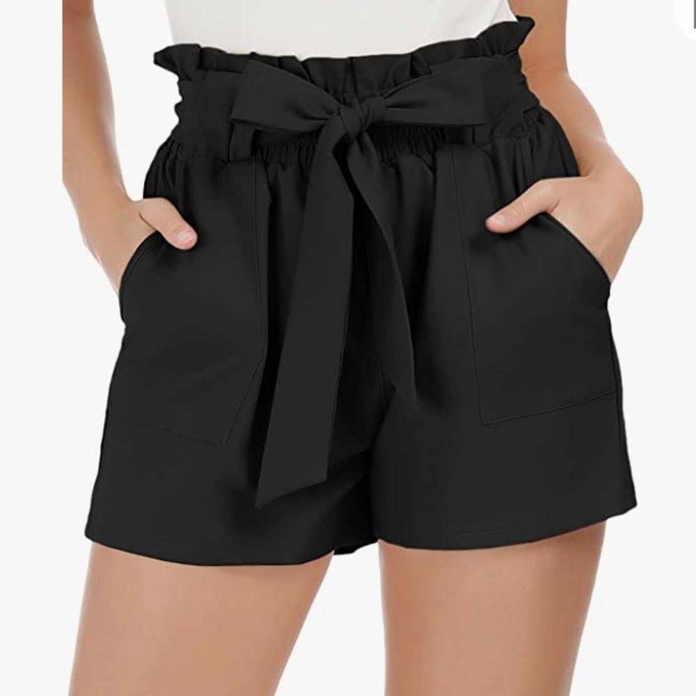 Black Bow Tie Shorts
